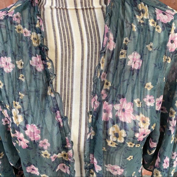 American Eagle Light Sheer Floral Cardigan - Picture 2 of 5